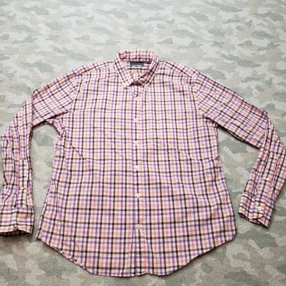 Bonobos Shirt Mens‎ XL Purple Slim Fit Long Sleeve Button-Up Striped